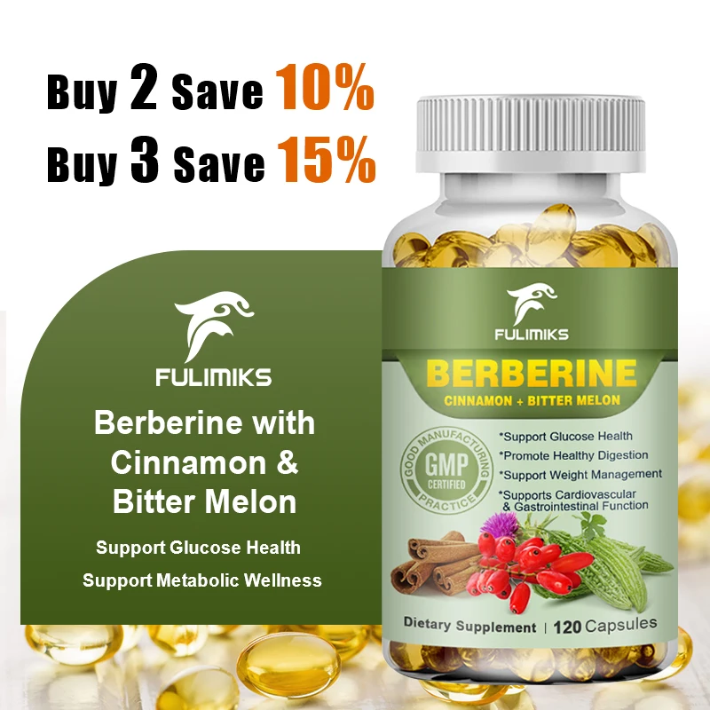 

FULIMIKS Berberine Capsules, with AMPK Activator, Supports Healthy Glucose, Weight Management, Digestion & Vitality for Adult
