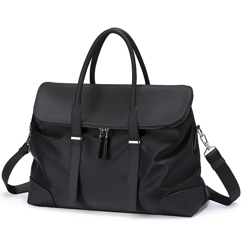 Simple travel bag Large capacity leisure fitness bag Travel briefcase Fashion texture Shoulder messenger bag