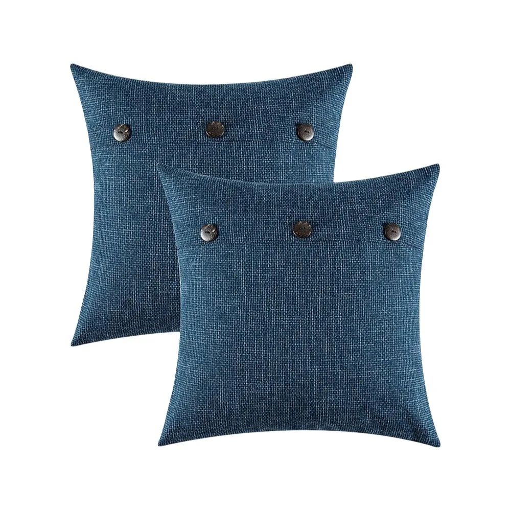 

2PCS Imitation Linen Pillow Cover Breathable Japanese Style Throw Pillowcover Polyester 45×45cm Cushion Cover Home Use
