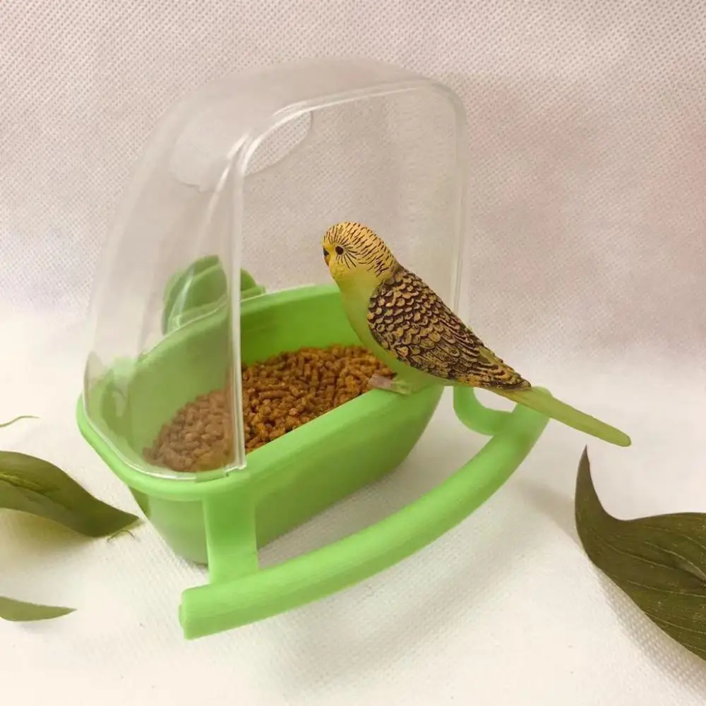 Playing and Eating Bird Cage Decor Fix on Cage Clear Birds Watering Bowl Bird Feeder Bird Food Container Parrot Supplies