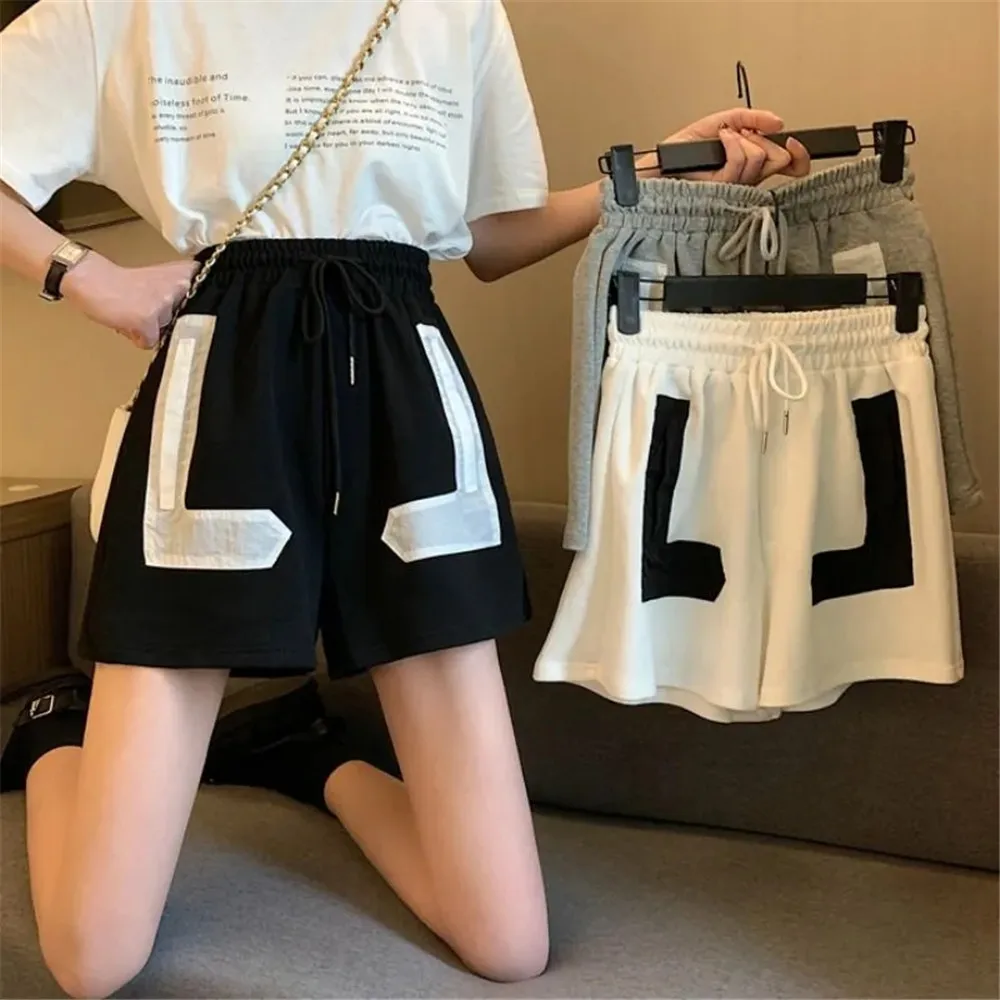 

Letter Print High Waist Casual Korean Harajuku Loose Y2k Sport Shorts Women Cycling Baggy Chic Summer Punk Streetwear Sweatshort