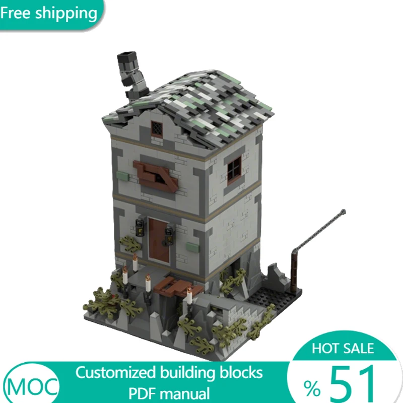 1194 PCS Famous Film Hut on the Rock MOC Customize Modular Building Block Simple Brick Model Educational DIY Assembly Toy Gift