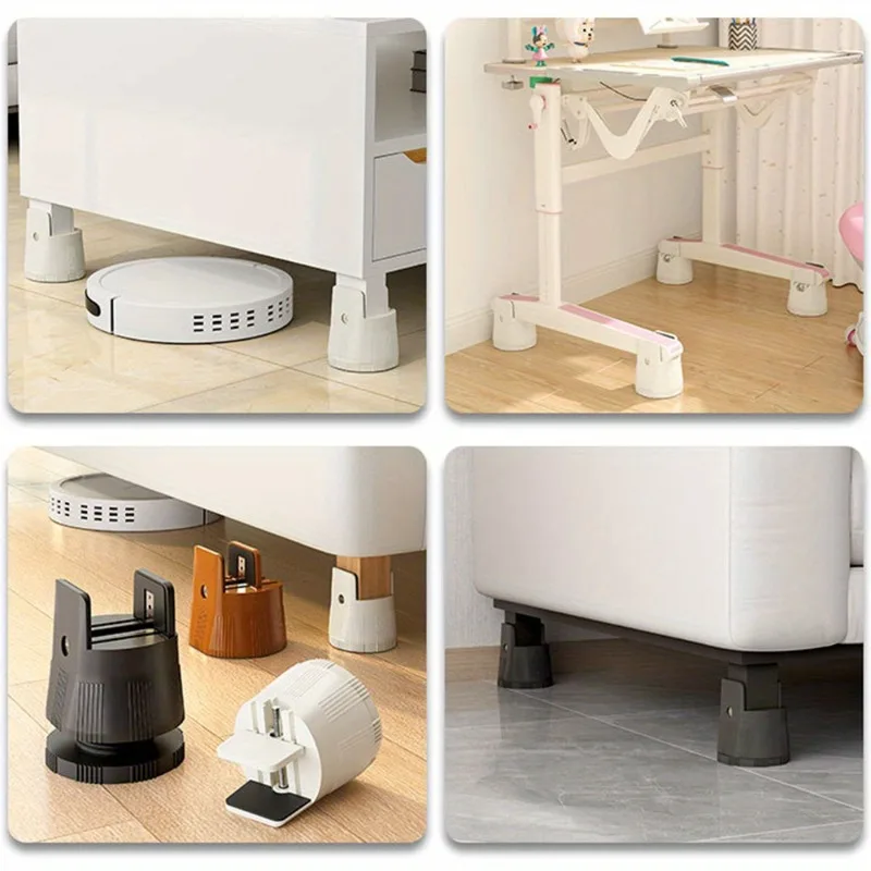4Pcs/Set Adjustable Chair Feet Legs 2/4 Inch Height Heavy Duty Non-slip Legs for Furniture Sofa Table Bed Furniture Riser Mat image 6