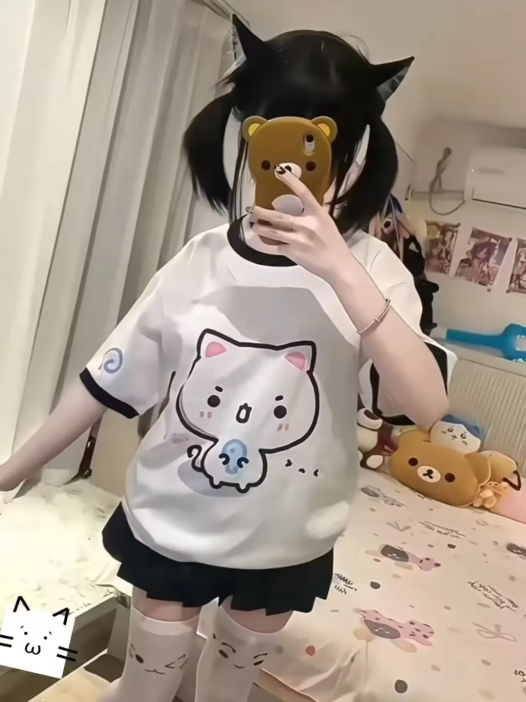 달콤한 일본 스타일 슬리브리스 티셔츠 여성용 루즈핏 라운드넥 체조복 스타일 캐주얼 출퇴근 패션 탑