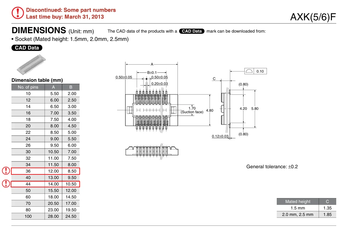 5PCS/AXK5F30347YG AXK5F34347YG AXK5F40347YG AXK5F50347YG AXK5F60347YG AXK5F70347YG AXK5F80347YG  Board-to-board connector