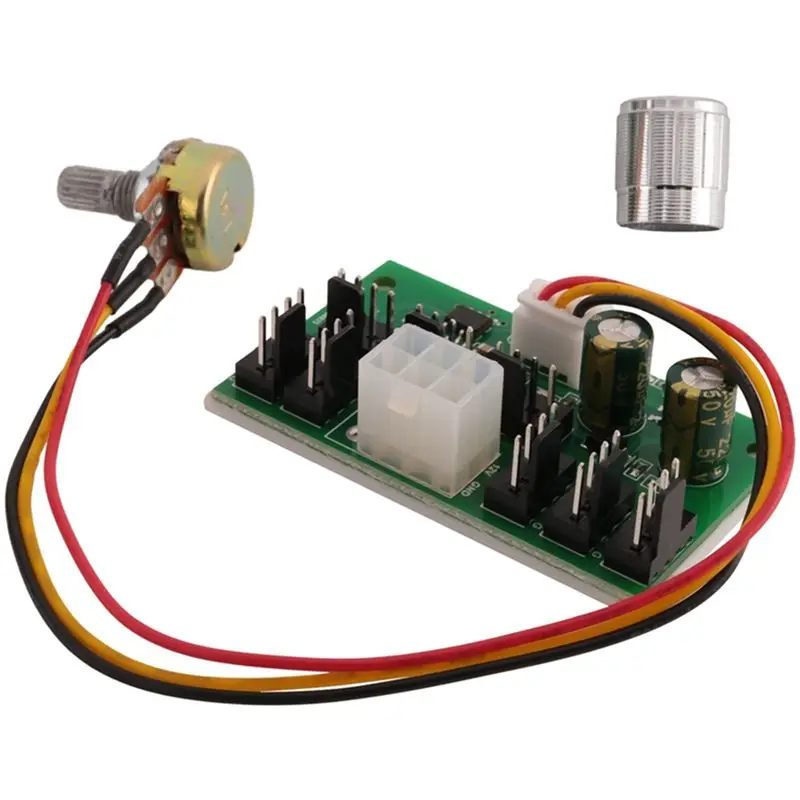Efficient 3Pcs Computer Case Miner Fan Speed Controller 8-Channel Fan Hub PWM High-Power Violent Fan Controller DC12V