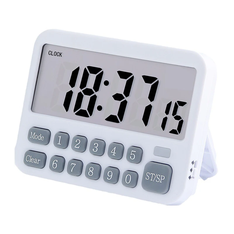 Large Digital Desktop Timer 10 Alarms 99 Hour Positive Countdown 24H Clock Silent/Vibrating Alarm Clock Learning Cooking Timer