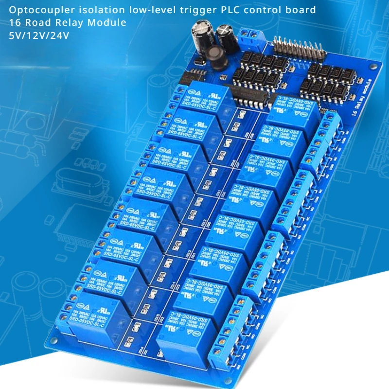 16 Road 5V/12V/24V Module with Optocoupler Protection Relay Control Board