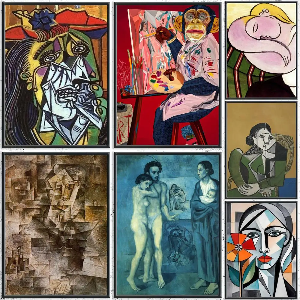 Iconic Artist P-Pablo PicassoS Poster HD Self-Adhesive No Residue After Removal Ideal for All Kinds of Wall Decor