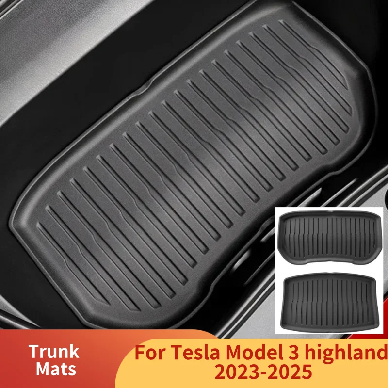 

Коврики в багажник для Tesla Model 3 Highland TPE, передний и задний багажник, багажник, водонепроницаемая защитная накладка для клавиш фортепиано, автомобильные аксессуары