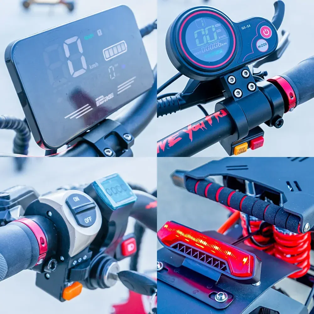 K14 10000 واط محرك مزدوج سكوتر كهربائي كبير 72 فولت 40 أمبير 14 بوصة إطارات للطرق الوعرة السرعة القصوى 90-120 كم/ساعة الفرامل الهيدروليكية Escooter #6