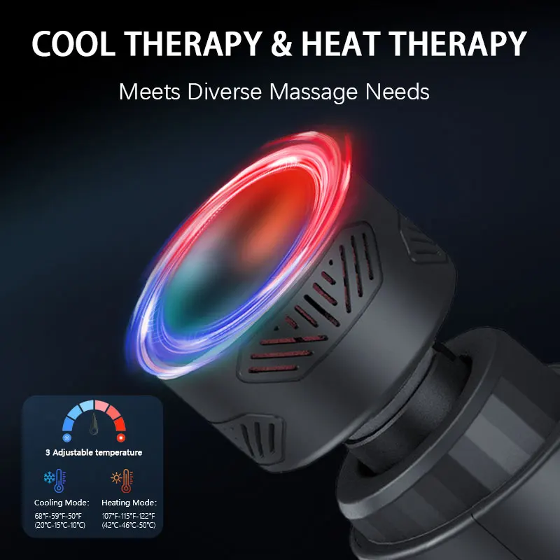 Handheld Fascia Percussion Therapy Muscle Gun Massaging Deep Tissue Cordless Vibration Body Muscle Massage Gun