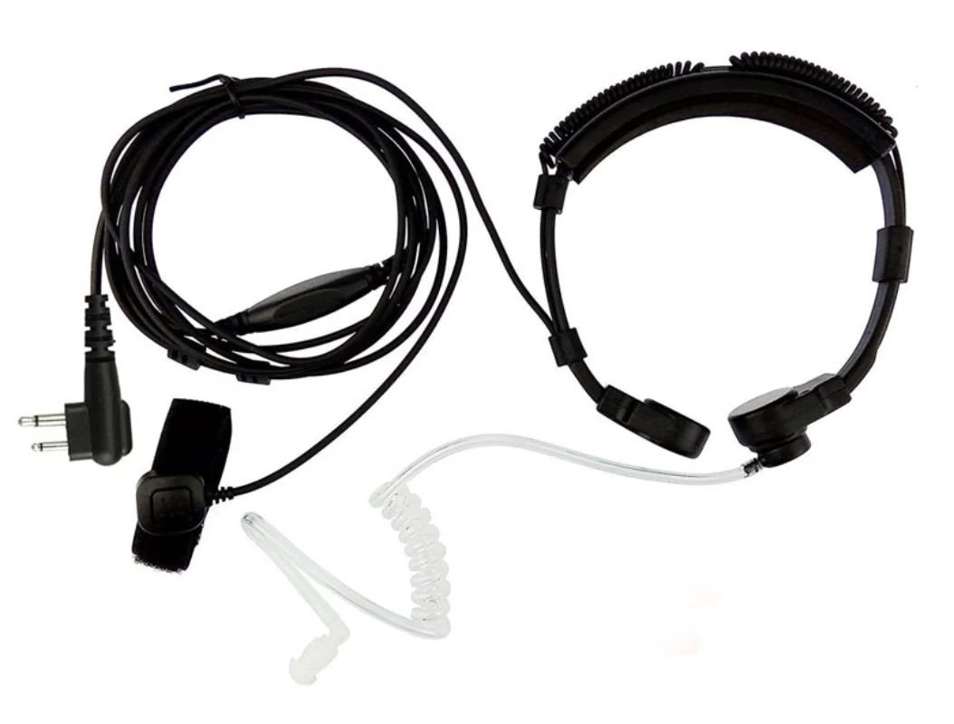 Finger PTT MIC Air Tube Throat Earpiece Headset Microphone for Motorola 2-Pin GP300 CT150 CT450 CP040 CP200 EP450 Two Way Radio