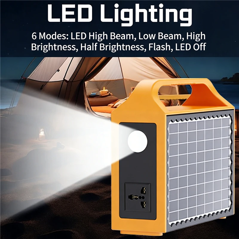 

Portable Power Station 150W 220V Outdoor Power Supply with LED Light and Solar Panel for Camping Travel Power Station