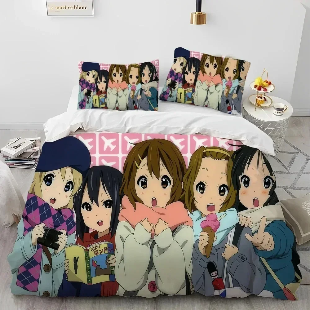 Anime K-ON Cute Kawaii Girl Bedding Set Duvet Cover Bed Set Quilt Cover Pillowcase king Queen Size Boys Adult