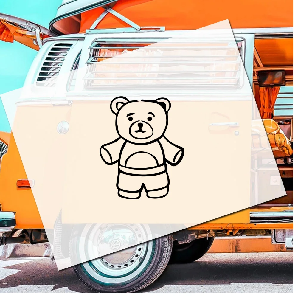 These Unique Teddy Bear Car Stickers Durable Vinyl Decals for Enthusiasts Easy to Apply Remove  Automotive Accents