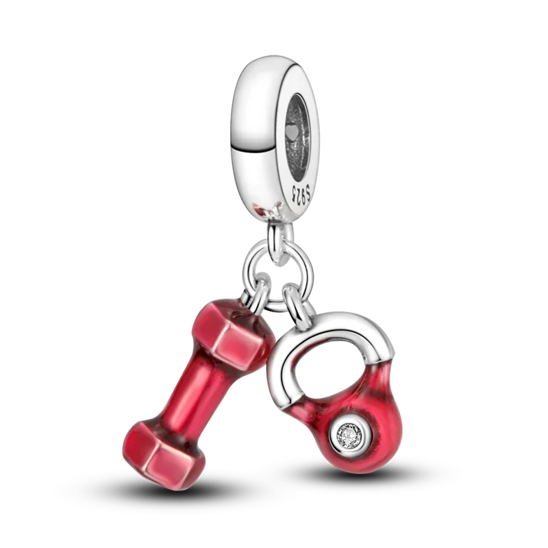 الأصلي سحر 925 الفضة الأحمر أجهزة لياقة بدنية الدمبل الخرز صالح سحر بلاتا 925 أساور للنساء صنع المجوهرات الهدايا #2