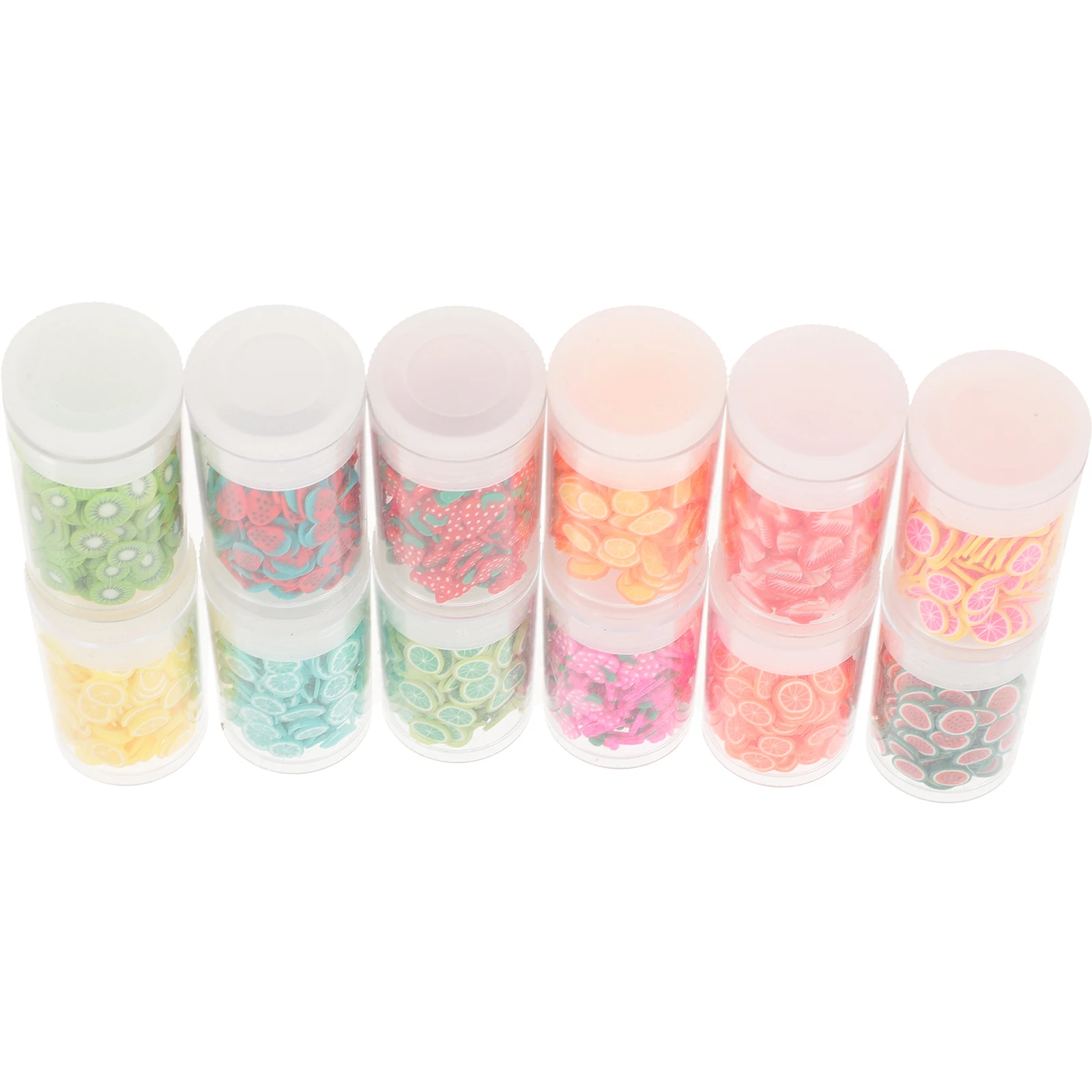 

12 Boxes Polymer Clay Slices for Nail Art Decorations DIY Fruit Shapes Colors Mix Perfect Gift for Friends Charm Your Nails