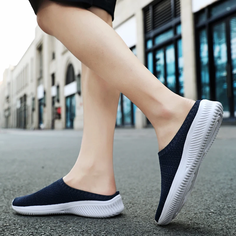 Summer Woman Shoes 2023 Mesh Casual Half Slippers Couple Man Size 46 Outdoor Daily Slippers Women\'s Shoes with Free Shipping