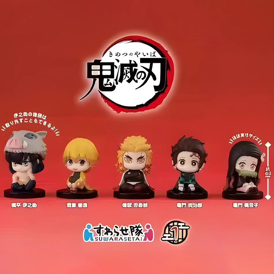 귀여운 앉은 자세 가샤폰 피규어 카마도 안지로 아가츠마 토미오카 기유 시노부 코초 우즈이 텐겐 수집용 장난감