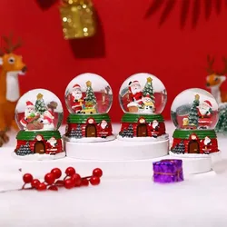 Fantasy LED Christmas Musical Snow Globe Cute Water Globe Music Ball Cartoon Christmas Decoration Battery Powered Crystal Balls