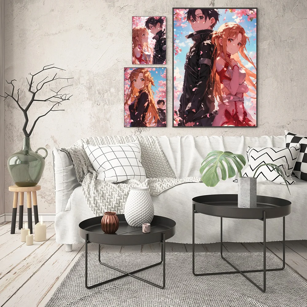 1PC Popular Classic Anime Characters Sword Art Online Asuna Poster HD Posters Home Room Bar Cafe Decor Art Wall Painting Picture