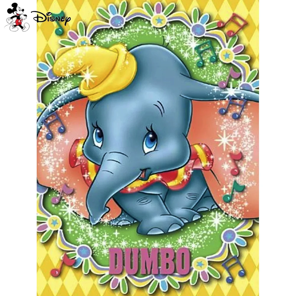 Disney Diamond Painting Cartoon Cute Big Ears Elephant Dumbo 5D Mosaic DIY Embroidery Home Decor Gift Full Round 30x40cm