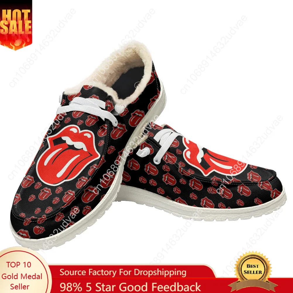 

T-The R-Rolling S-Stones Plush Casual Shoes Flat Shoe Men Woman Breathable Casual Outdoor Lightweight Footwear Custom Made Shoe