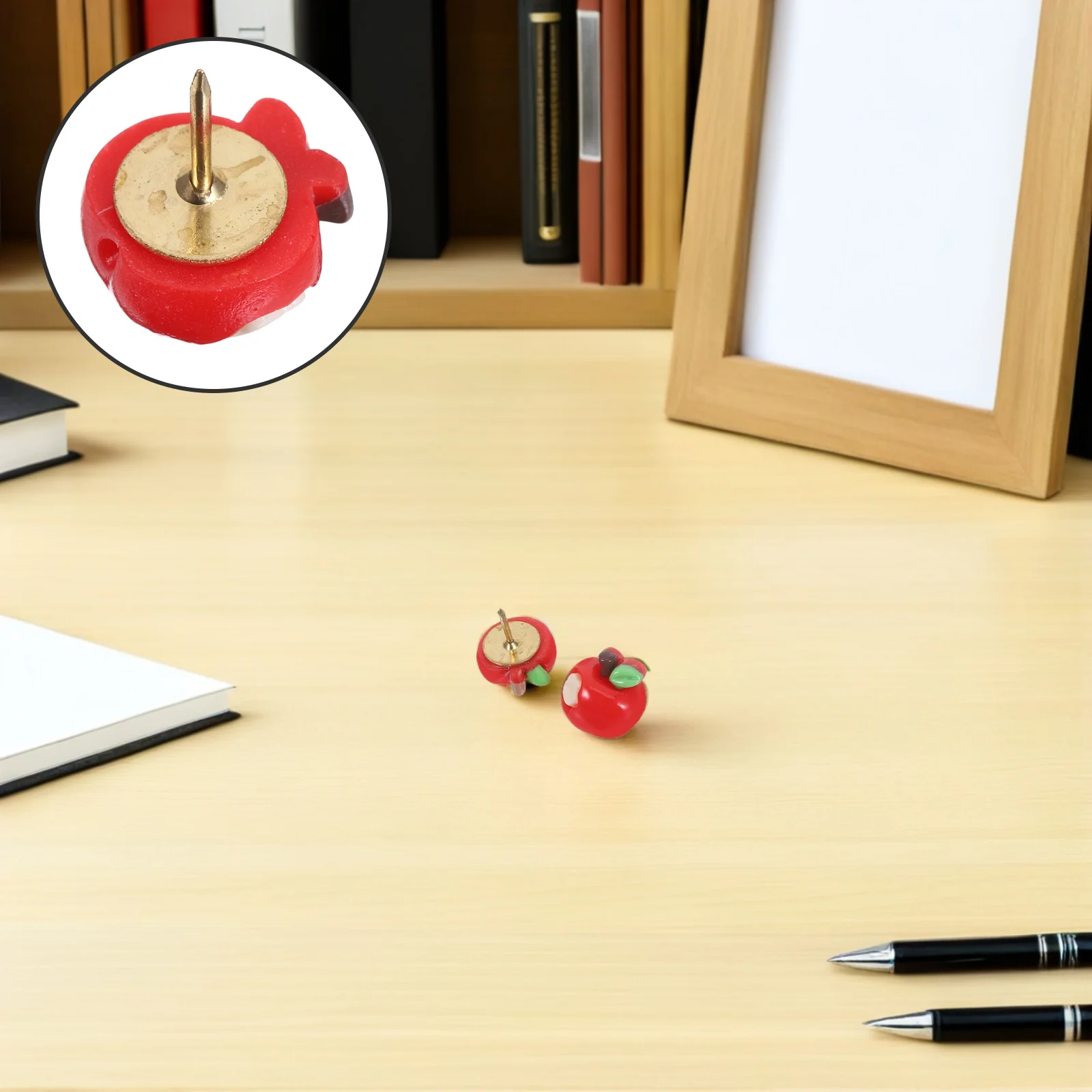 

30pcs Apple Thumb Tacks Resin Fruit-Shaped Push Pins For Wall Cork Board Small Office Decorative Thumbtacks Hanging Photos Maps
