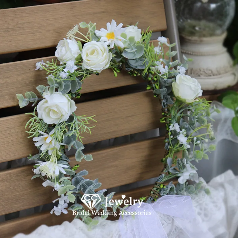 CC Corolla Wedding Accessories Women Hairwear Bridal Dress Engagement Hairbands Rose Daisy Shape Wreath Floral Headdress mq164