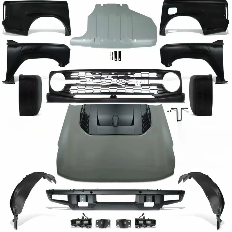 High Quality 4X4 Front Bumper Guard & ABS Grill Body Kit For Ranger 2012-2021 Upgrade To Bronco Pickup Parts