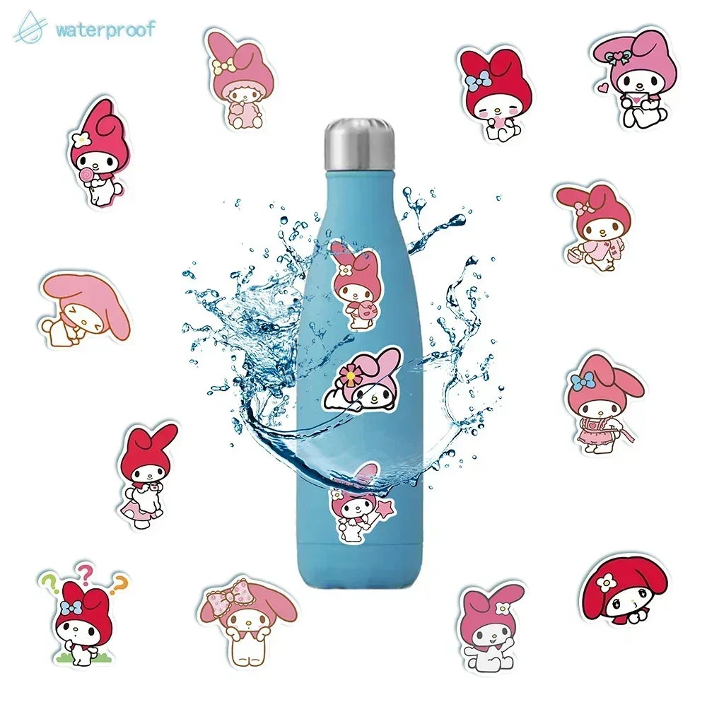 Kawaii My Melody Anime Stickers Sanrio Decal for Laptop Guitar Motorcycle Phone Luggage Car DIY Cartoon Sticker For Kids Toys