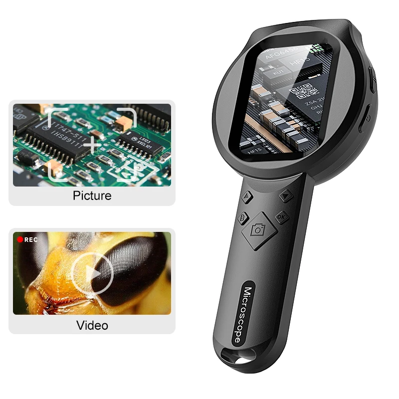 عدسة مكبرة رقمية محمولة 2.8 بوصة IPS 1080P HD 100X مجهر عدسة مكبرة محمولة لإصلاح الإلكترونيات فحص المجوهرات