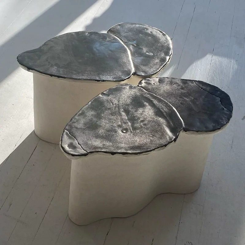 

⁕rUnique Styling FRP Coffee Table Durable for Indoor Living Room Mall Lounge Attractive Appeal