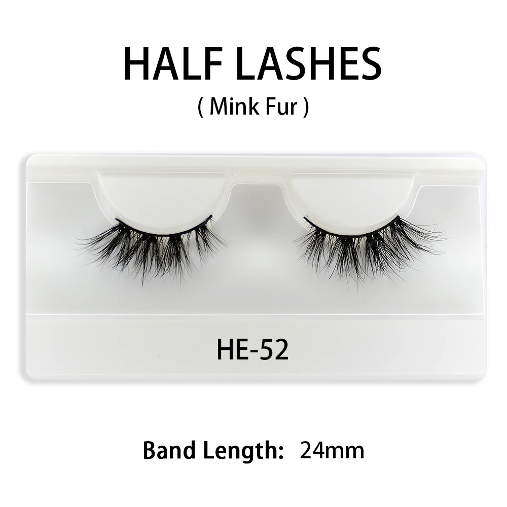 Dropshipping 3D Natural Short Half Mink Fur Makeup Lashes Eyelashes Extenstion  With Free Package Boxes