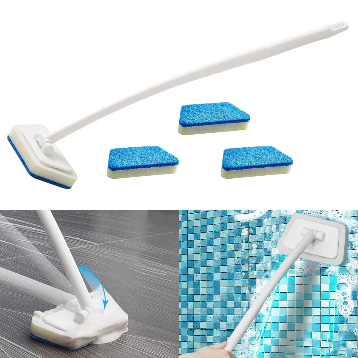 

Newest Window Mesh Screen Brush Cleaner Magic Broom Wiper Telescopic Long Handle Mop Squeegee Wiper Cleaning Tool