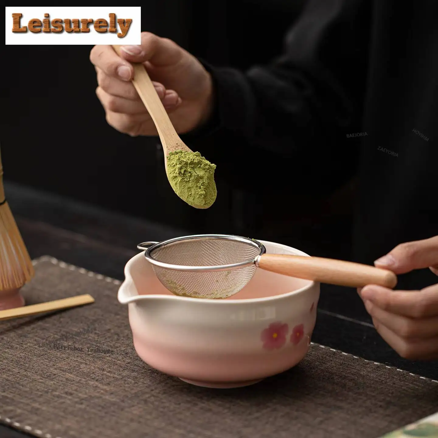 Chinese Knot Sakura Tea Set Complete Set Matcha Beater Japanese Matcha Set Kit Green Tea Powder Bamboo Tranditional Tea Sets
