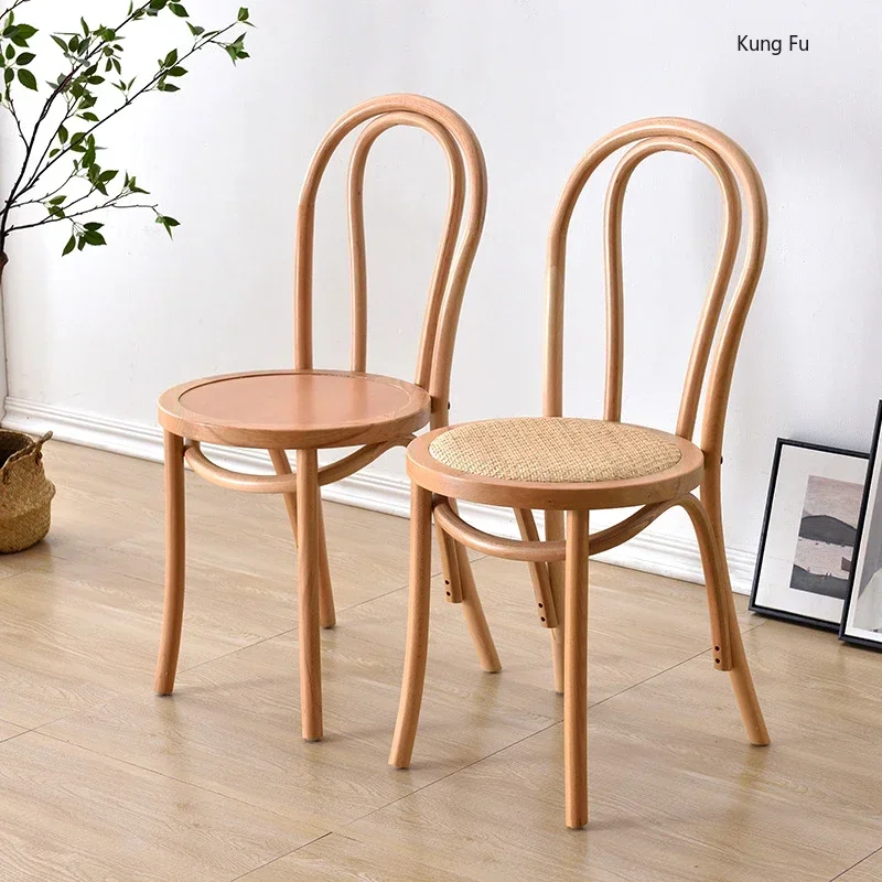 

American Retro Solid Wood Dining Chair Household Restaurant Rattan Chair Furniture