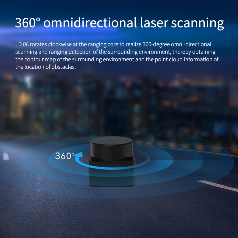 LD06 Lidar Di Động 360 Độ DTOF Cảm Biến Laser Máy Quét Bộ Với 12M Cho ROS Robot