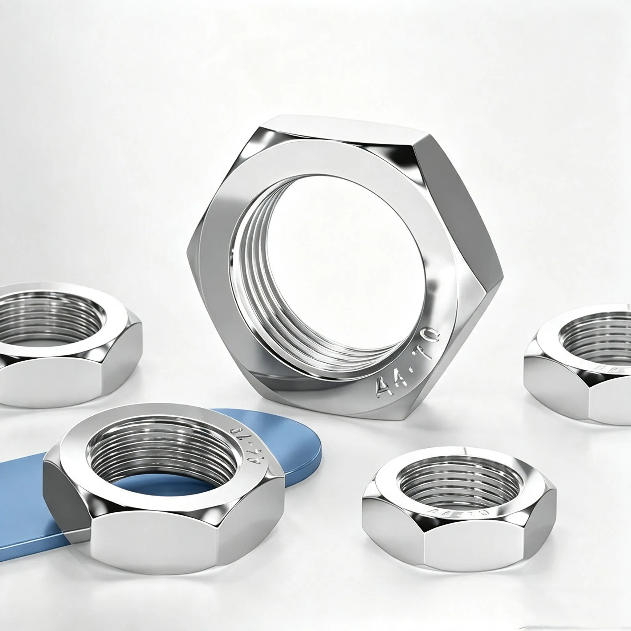 1/4 To 3/4 UNF Thread Low Profile Hex Nut Stainless Steel Thin Type Hexagon Thread Connection Fastener Nut