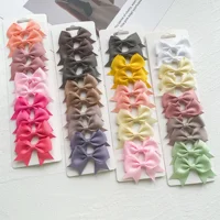 10 Uds. De pasadores de horquilla con lazo hechos a mano de Color caramelo, pinzas para el pelo con lazo de cinta sólida, tocados para niñas, accesorios para el cabello para niños