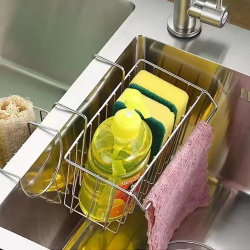 Küche Edelstahl Waschbecken Abfluss Rack Schwamm Lagerung Wasserhahn Halter Seife Abtropffläche Handtuch Rack Regal Organizer Küche Zubehör