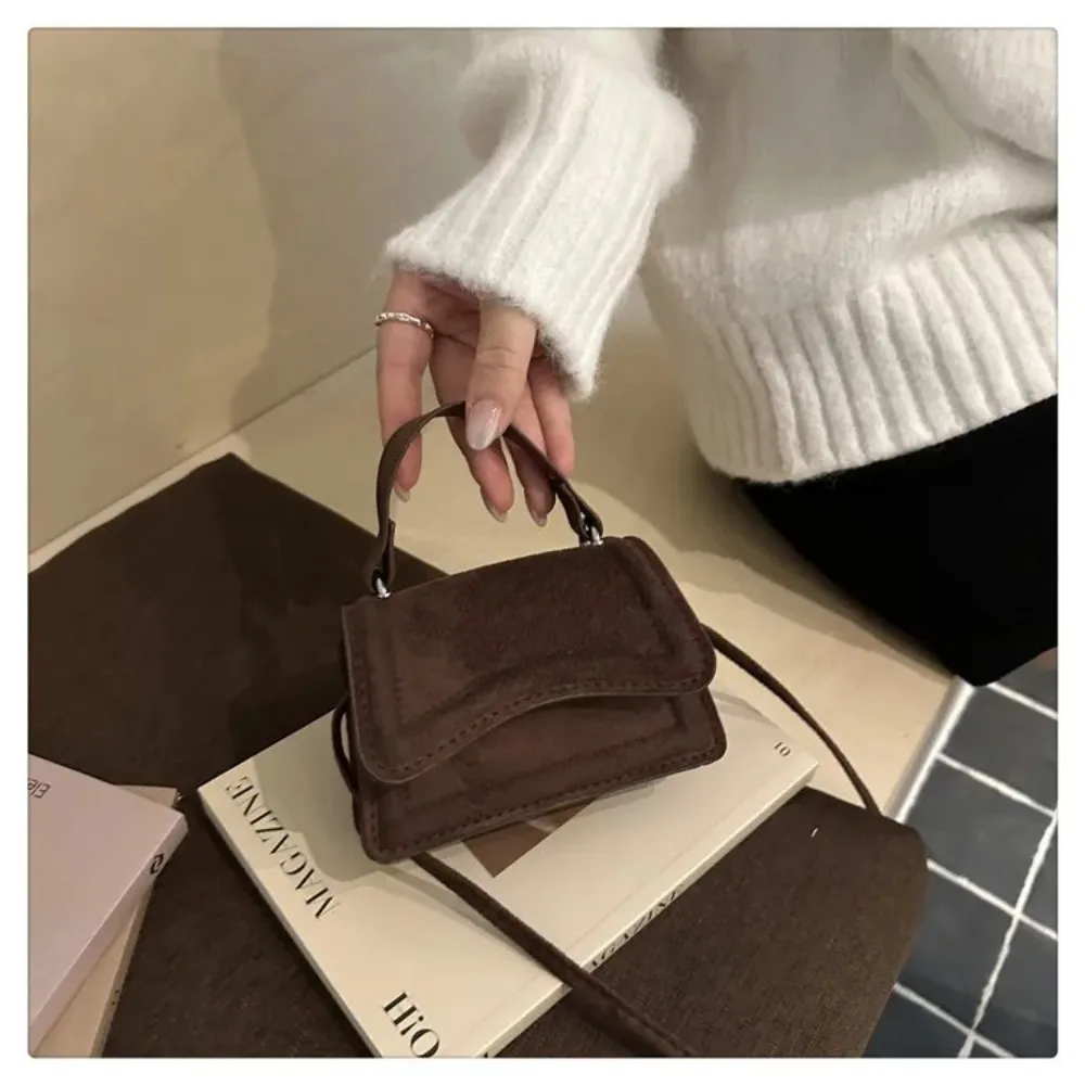 New Suede Crossbody Bag Square Shape Solid Color Shoulder Bag Mini High Quality Bag Women