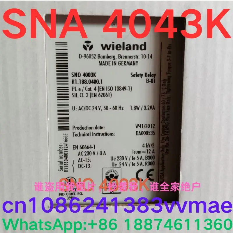 brand-new, safety relay  SNA 4043K   SNA4043K