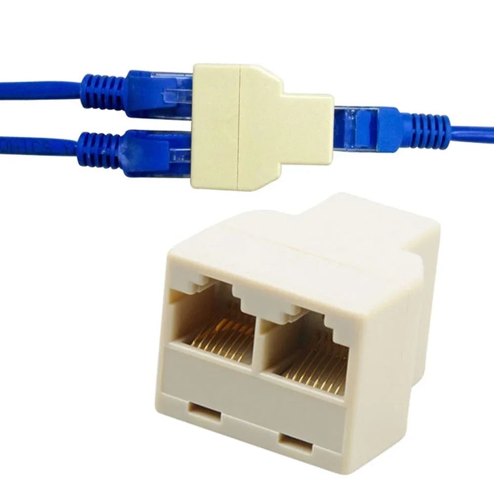 3/5/10 Uds nuevo RJ45 Ethernet LAN red Y divisor adaptador de 2 vías acoplador de 3 puertos, conector de enchufe 8P8C herramientas de Internet