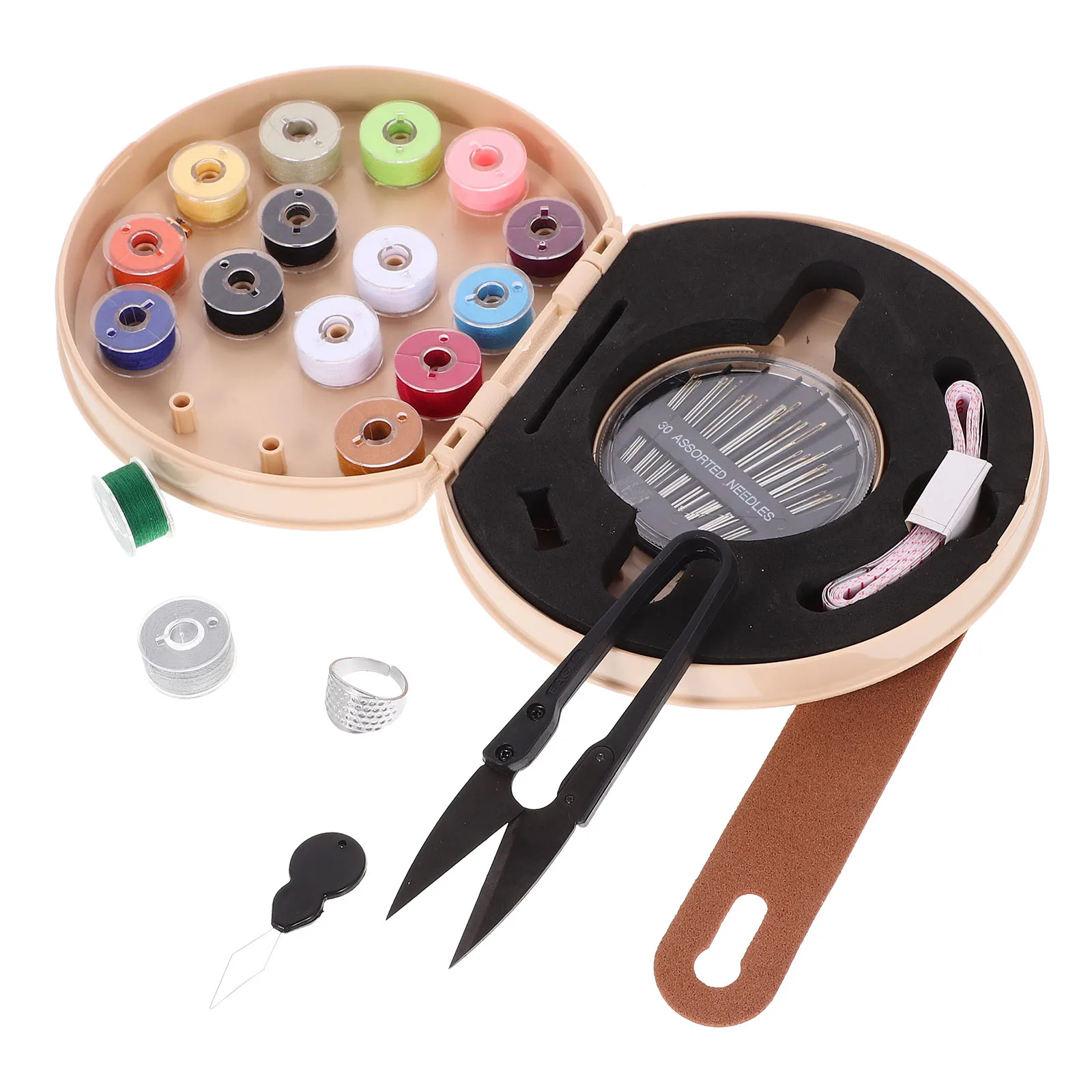 

1Set Compact ABS Needle Case with Pin Cushion Delicate Shape Portable Sewing Tool Holder for Buttons Beads Accessories