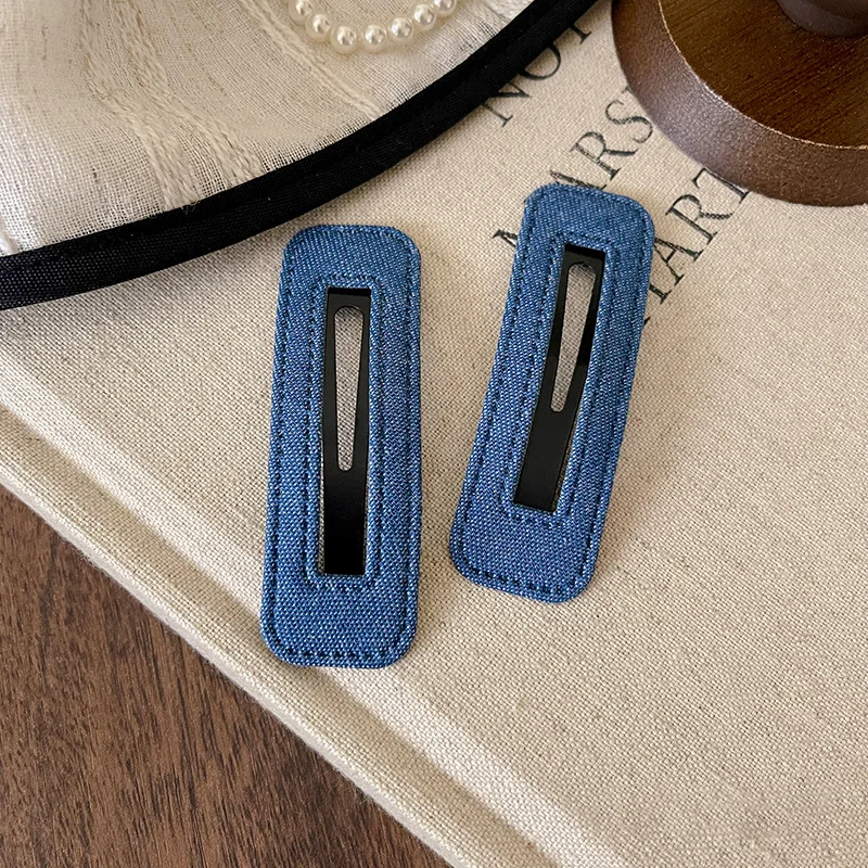 2 Stück/Set Niedliche Denim-Blaue Stern-Haarspangen für Mädchen Karierte Haarklammern Damen Wolken-Haarnadeln Kinder Pony-Stern-Clips Haaraccessoires – Detail 7
