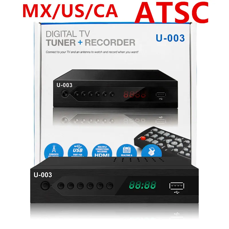 

1080P TV Tuner ATSC Digital TV Converter Box with TV Recording&Playback HDMI Output Timer Setting Function Set Top Box US/CA/MX