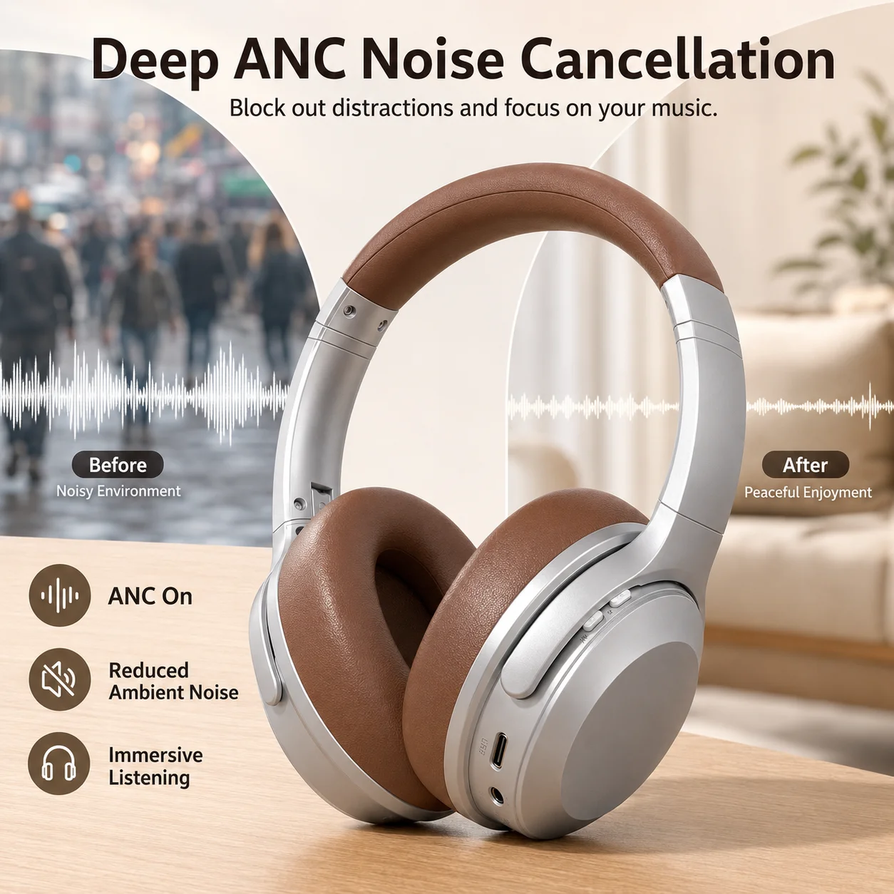 ANC 헤드폰 블루투스 5.3 오버이어 이어폰 무선 하 - Anc Wireless Over Ear Headphones 리뷰 및 가격
