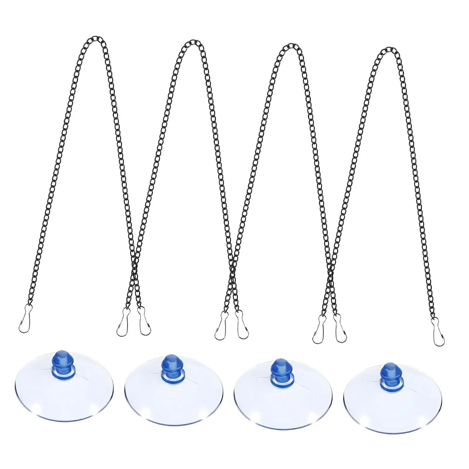 PVC Stainless Steel Picture Hanging Chains Hook Set Adjustable Length for Suncatcher Window Wall Decoration
